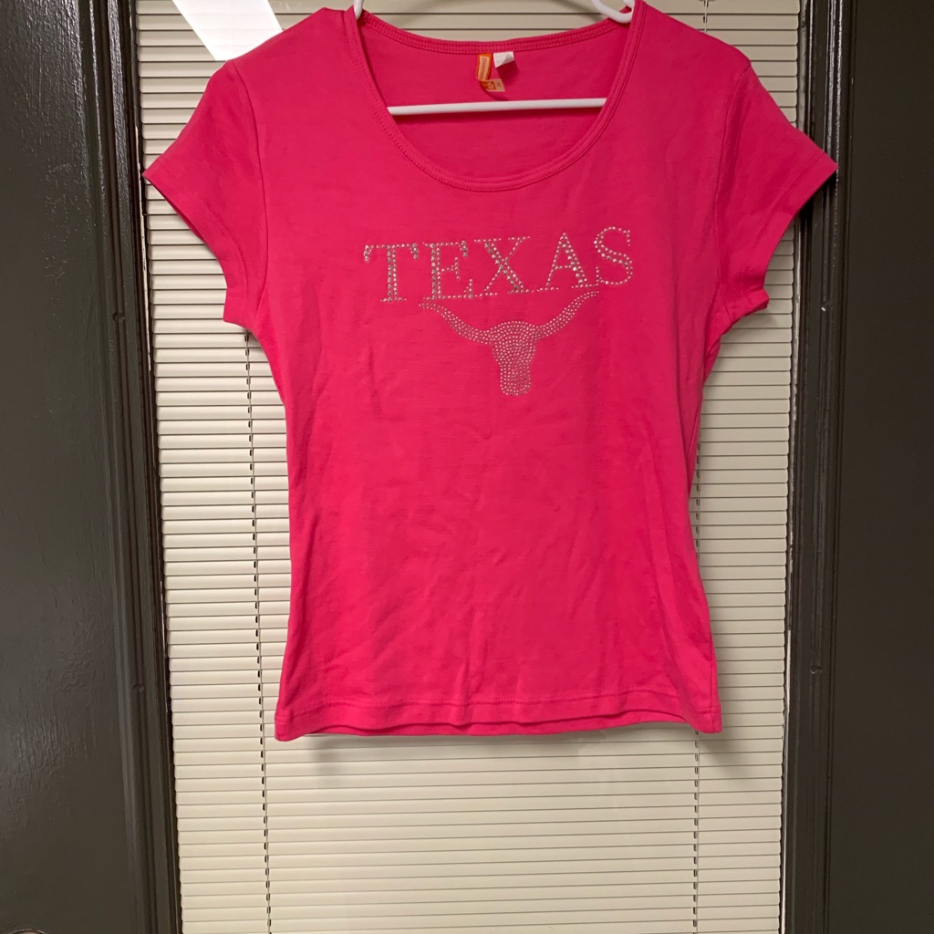 Pink Tx Texas Shirt With Bling Women’s Size Small